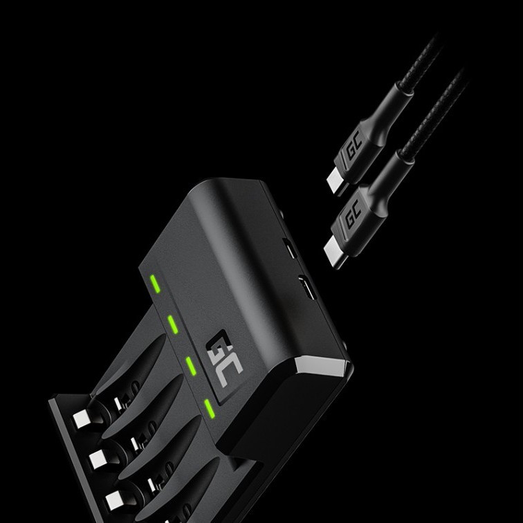 Φορτιστής Μπαταριών Green Cell GRADGC01 VitalCharger για AA/AAA με Micro USB και USB-C 0.5W/1.5V/1.2A - Image 2
