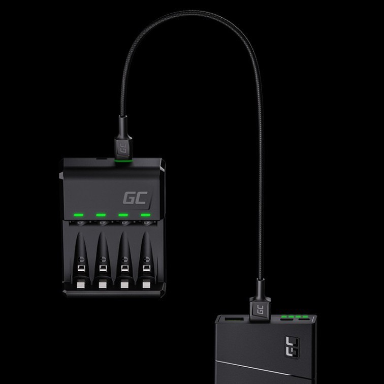 Φορτιστής Μπαταριών Green Cell GRADGC01 VitalCharger για AA/AAA με Micro USB και USB-C 0.5W/1.5V/1.2A - Image 4